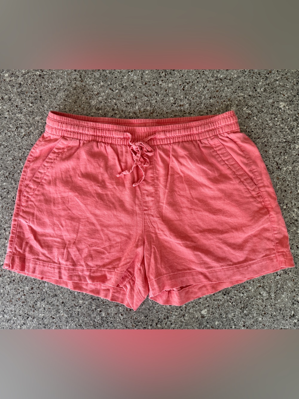 Old Navy Linen Blend Coral Drawstring Athletic Shorts Size M